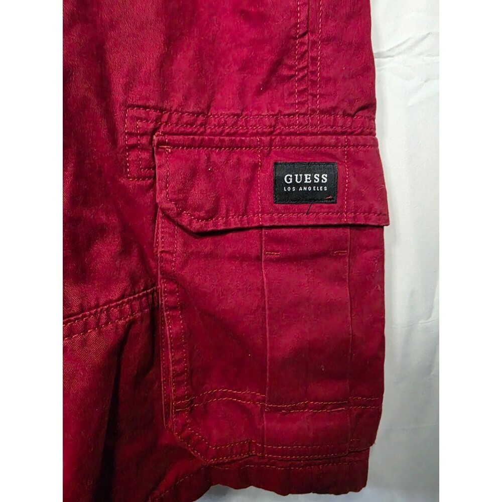 GUESS Mens Cargo Shorts X20D12WBC01 Red Size 34 Los Angeles Casual - Picture 3 of 8